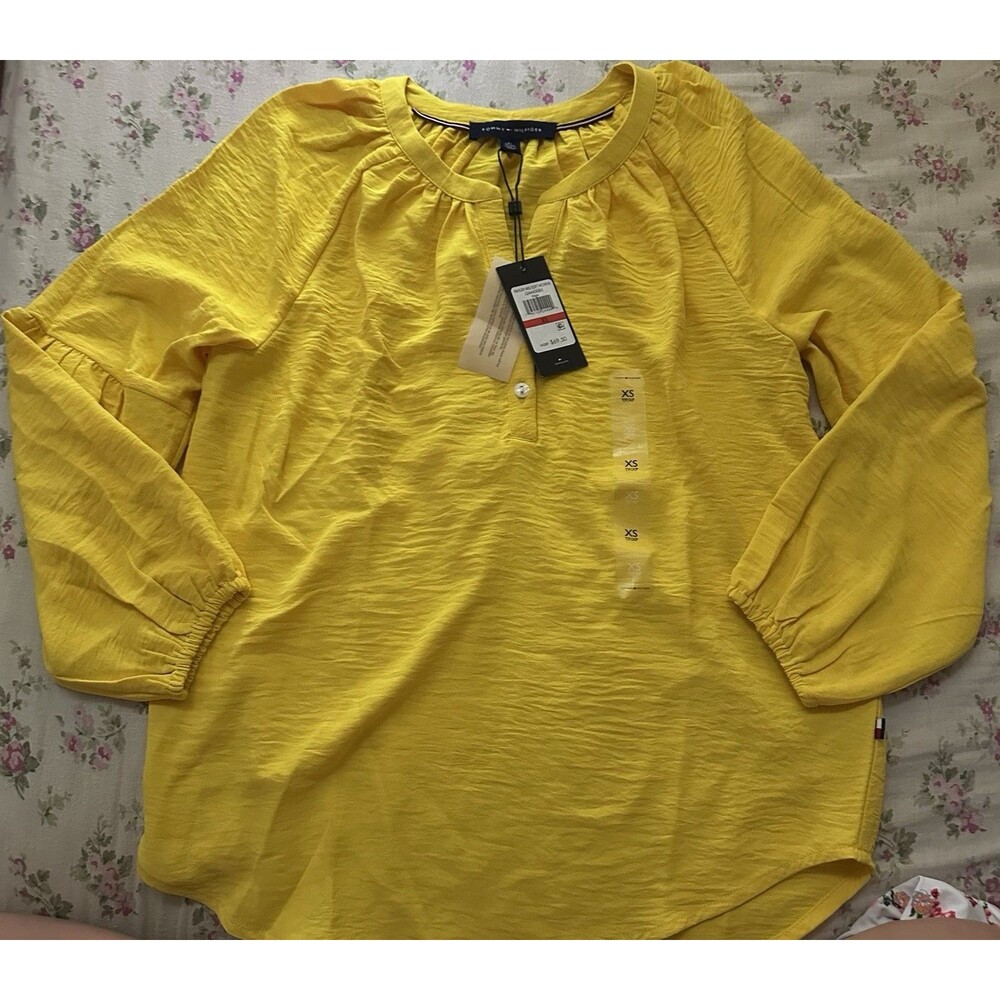 Tommy Hilfiger Women's Everyday Popover Long Sleeve Blouse XS NWT